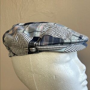 Plaid Patchwork Newsboy Cap - Blue/Multi. Size
12-24 Months. 100% Cotton.